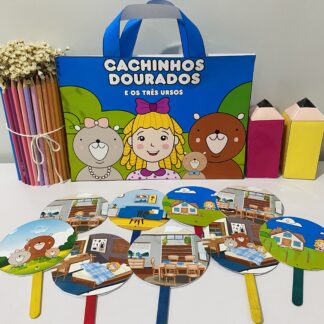 Sacola cachinhos dourados e os três ursos