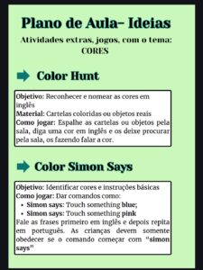 Plano de Aula Cores