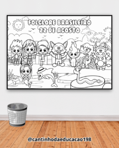 PAINEL FOLCLORE BRASILEIRO PARA COLORIR