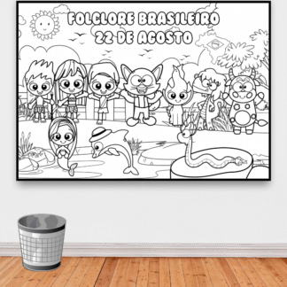 PAINEL FOLCLORE BRASILEIRO PARA COLORIR