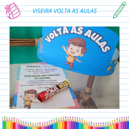 Viseira Volta às Aulas + Cartão Seja Bem-vindo - Imagem 3
