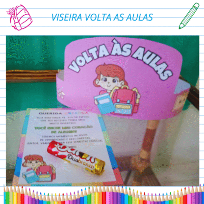 Viseira Volta às Aulas + Cartão Seja Bem-vindo - Imagem 2