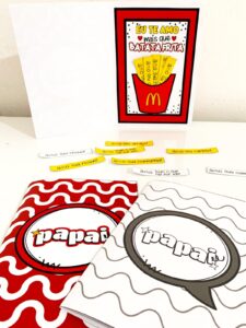 Cartão dia dos pais tema batata frita
