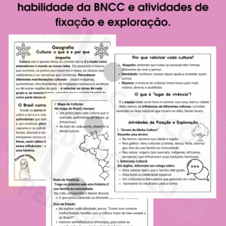 Geografia- Cultura, pluralidade brasileira, importância, lugares de vivência.
