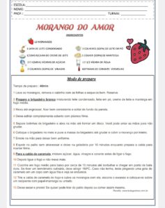 Atividades Receita do Morango do Amor