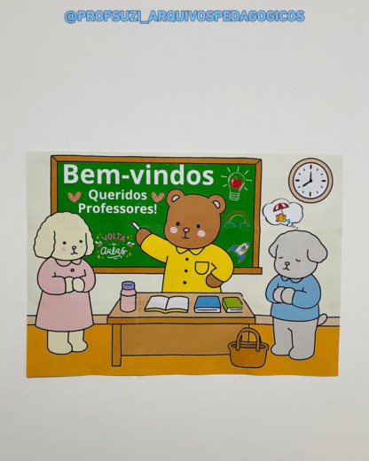 Painel Ampliado de Boas-Vindas aos Professores + Cartão Porta-Bis - Imagem 2