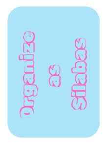 Organize as Silabas