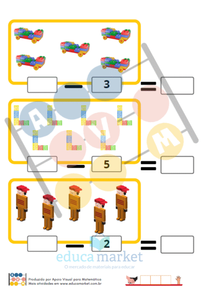 Subtração com Pictórico: Blocos de Montar (102 contas) - Imagem 4