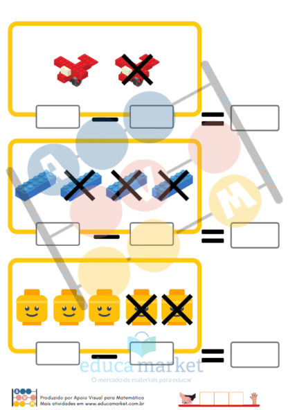 Subtração com Pictórico: Blocos de Montar (102 contas) - Imagem 3