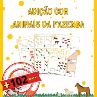 Adição com Pictórico: Animais da Fazenda (102 contas)