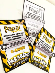 Cartão dia dos Pais tema ferramenta