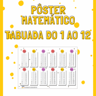 Pôster Matemático: Tabuada do 1 ao 12