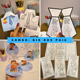 COMBO DIA DOS PAIS - Porta-bombom, cartão, lembrancinha interativa e livrinho