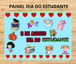 Painel colorido dia do estudante