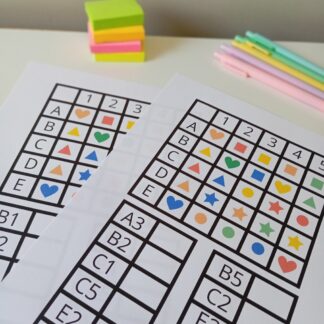 Coordenadas divertidas: Formas e cores
