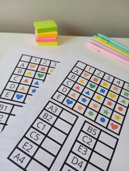 Coordenadas divertidas: Formas e cores