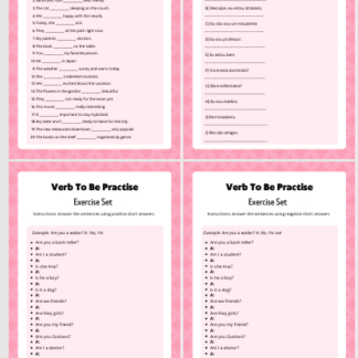 Verbo To Be exercícios