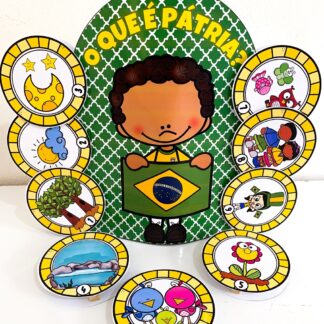 Luva com o poema "O que é Pátria" para trabalhar o tema "Independência do Brasil" com crianças da Educação Infantil. 🎶🇧🇷