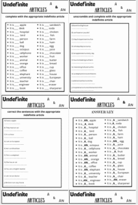 Lista de exercícios- Artigos Indefinidos