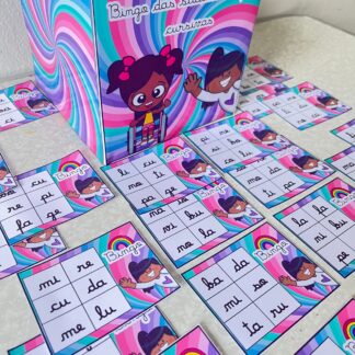 BINGO DAS SÍLABAS SIMPLES CURSIVAS E BASTÃO