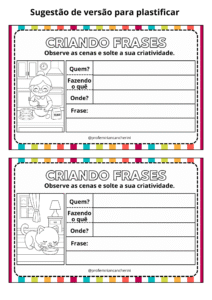 Atividades com frases