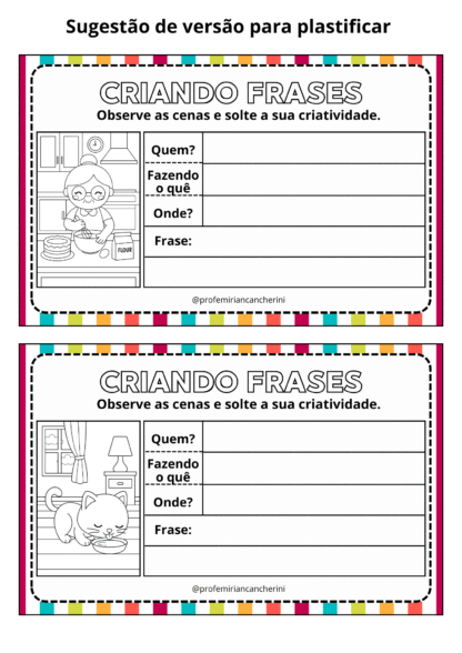 Atividades com frases