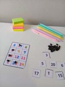 Bingo dos números de 1 a 20