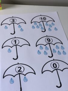 Números e Quantidades – Tema Guarda-Chuva