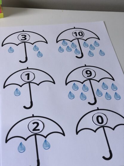 Números e Quantidades - Tema Guarda-Chuva