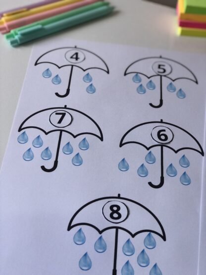 Números e Quantidades - Tema Guarda-Chuva - Imagem 3