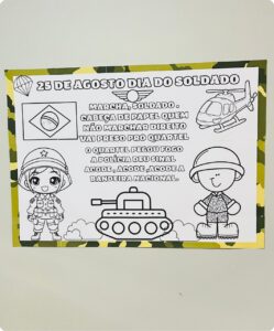 Painel Interativo dia do soldado para colorir