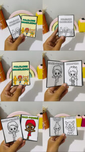 Mini livro de colorir- Folclore brasileiro