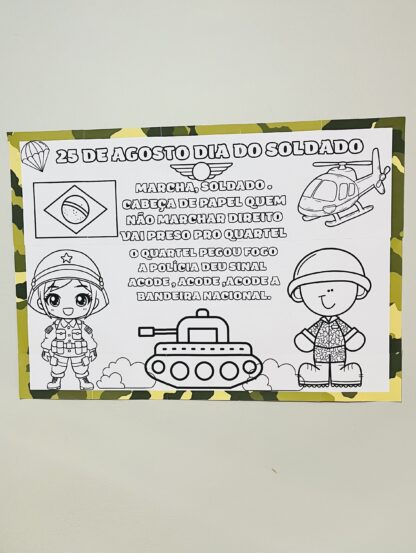 Painel Dia do Soldado para Colorir - Imagem 3