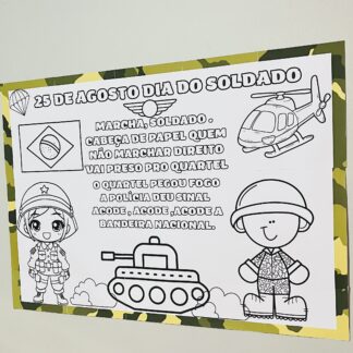 Painel Dia do Soldado para Colorir