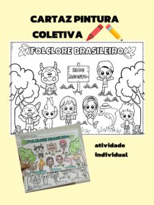 Cartaz pintura coletiva do folclore