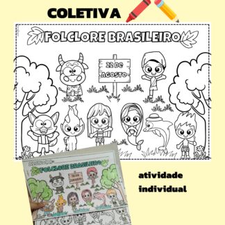 Cartaz pintura coletiva do folclore