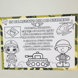 Painel dia do soldado para colorir