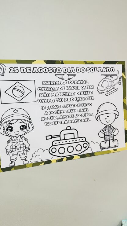 Painel dia do soldado para colorir - Imagem 2
