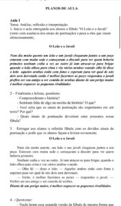 Planos de aula – Pontuação