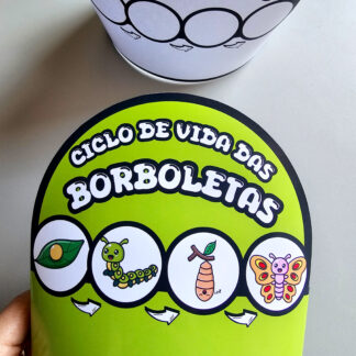 Coroa Ciclo da Borboleta – Versão Colorida, Para Colorir e Para Desenhar