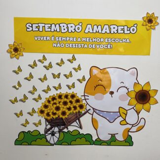 Painel Setembro Amarelo + Cartão Porta Bis – Conscientização e Valorização da Vida