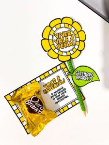 Lembrancinha Lápis Girassol – Setembro Amarelo