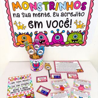 Kit Semana de Provas Tema Monstrinhos