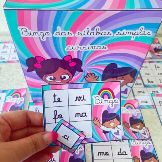 BINGO DAS SÍLABAS SIMPLES CURSIVAS