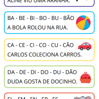 TIRAS DA LEITURA - SÍLABAS E FRASES