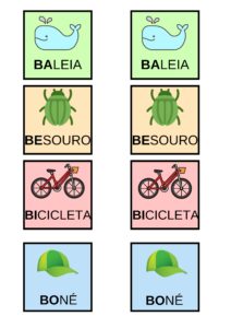 Jogo da memória -Sílaba – Letra B